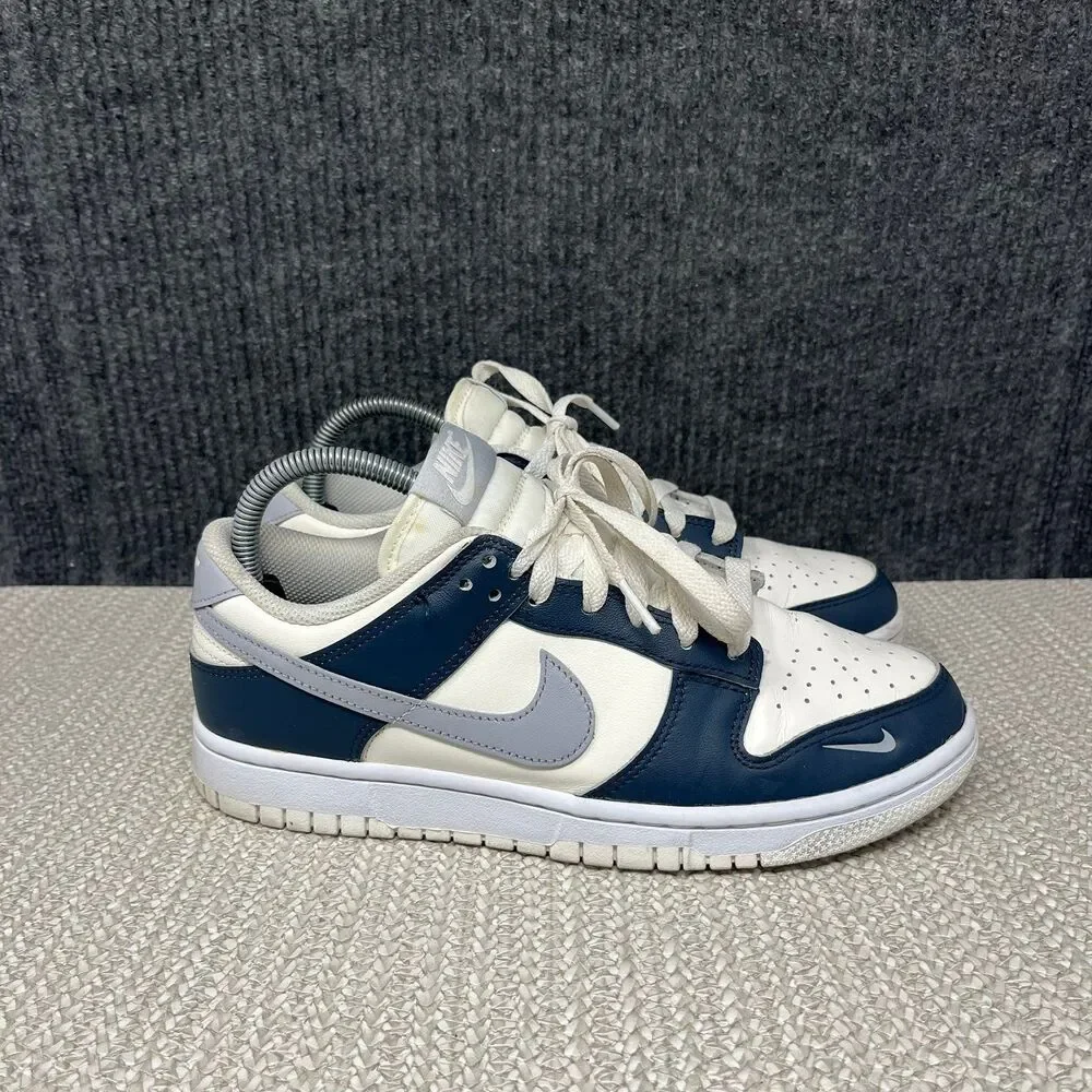 Nike Dunk Low Sail Navy Blue White Wolf Grey Shoes Women’s 8.5 HV2390-100